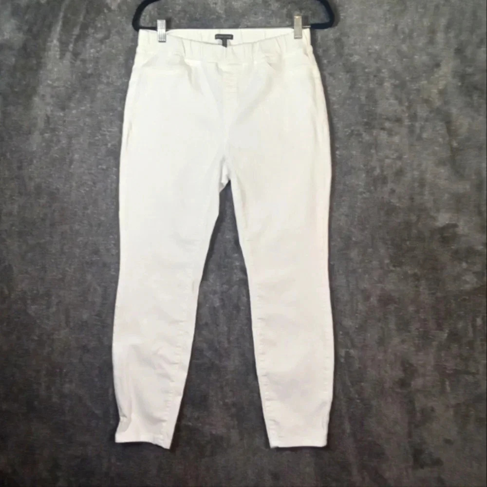 Eileen Fisher white ankle pullover pants organic cotton women's size S/P